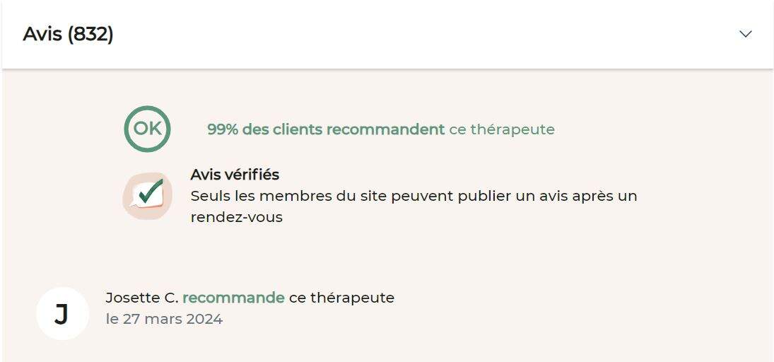 Capture avis client d'un praticien Médoucuine