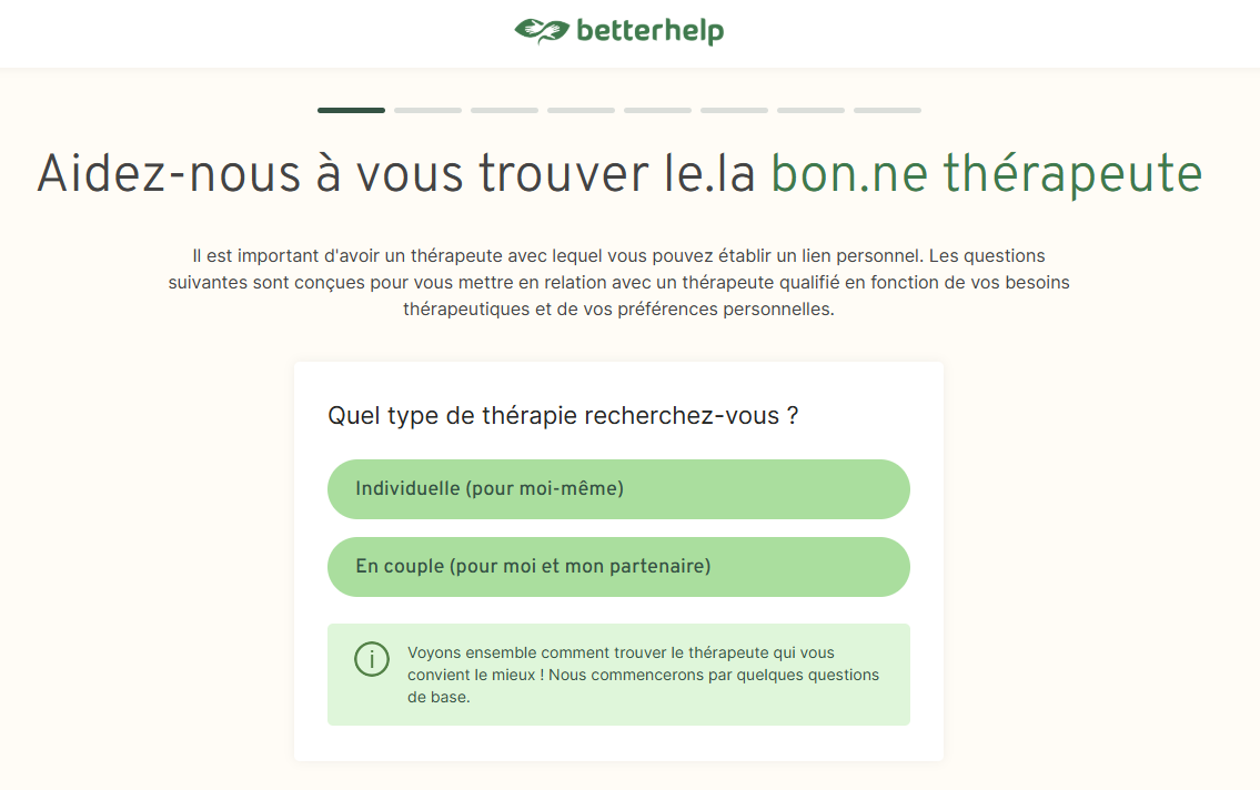 Betterhelp inscription
